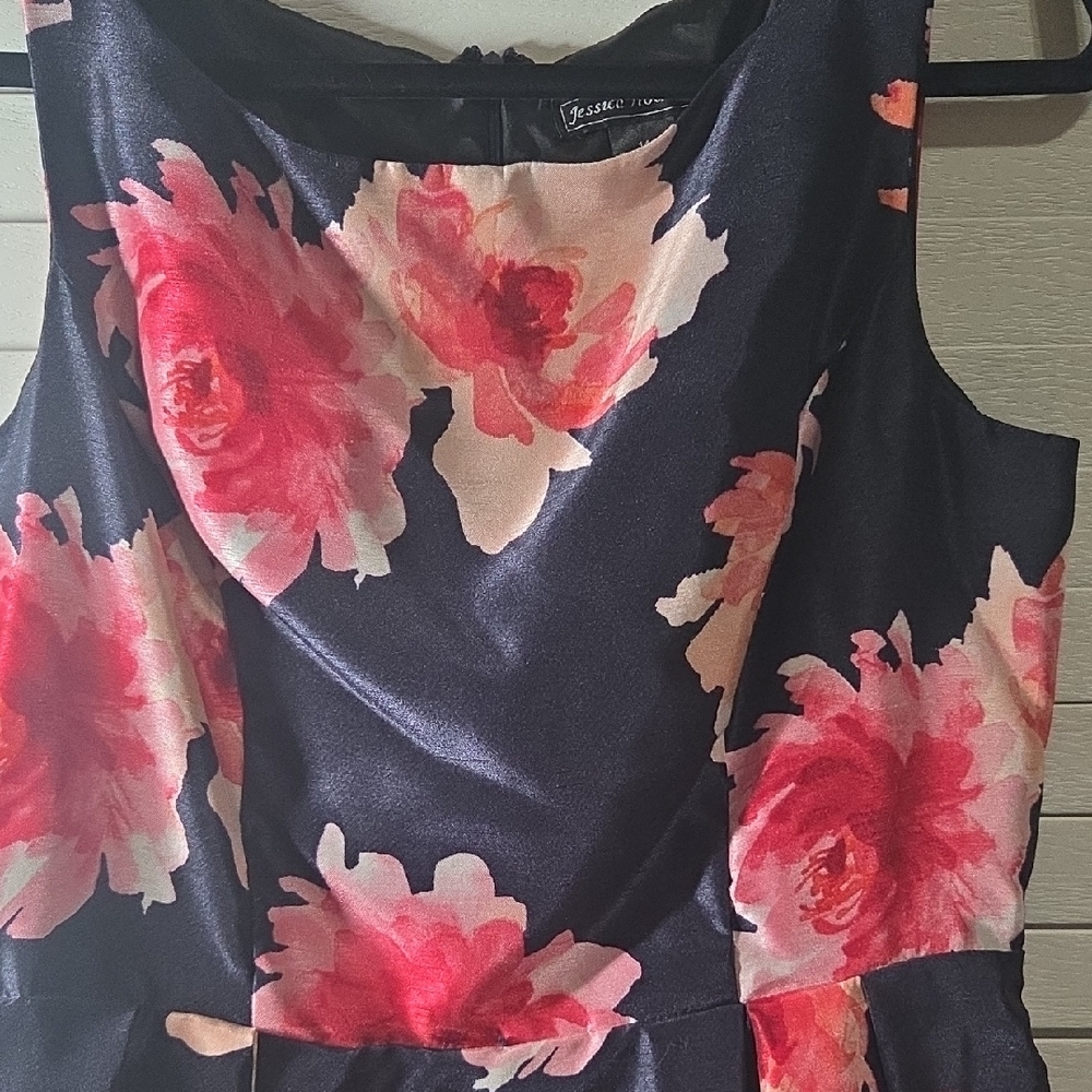 Jessica Howard Navy Midi Dress with Pink Floral Print - Picture 2 of 10
